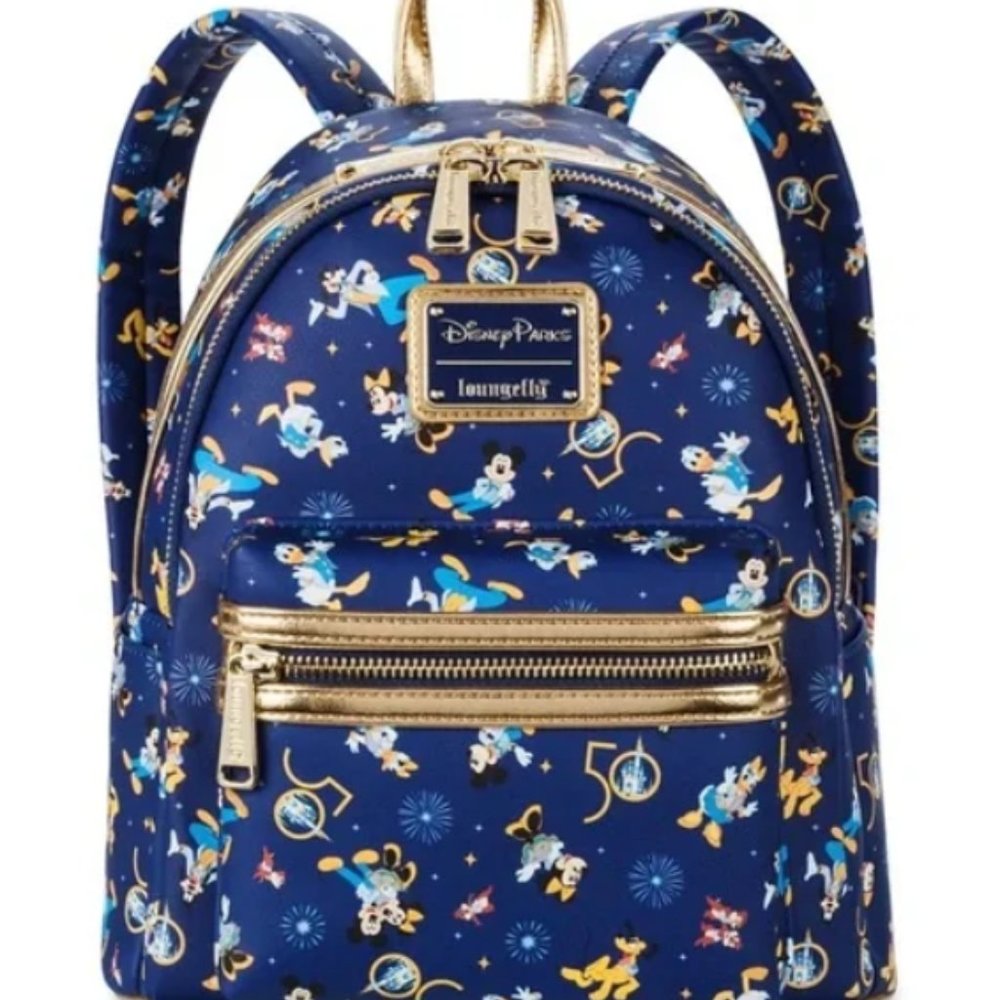 Walt Disney World 50th Anniversary Mickey Mouse and Friends Loungefly Ba…